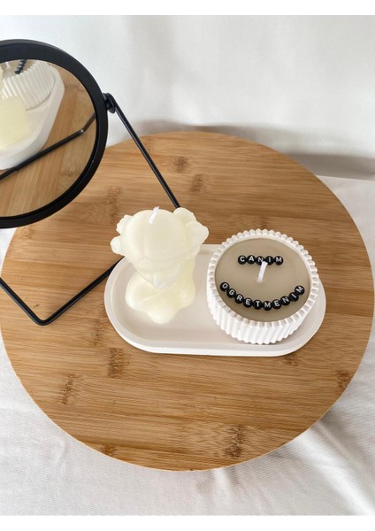 Öğretmenler Günü Hediyesi Kadın Büst ,yazılı Kase ve Dekoratif Tabaklı Mum Seti fiyatları