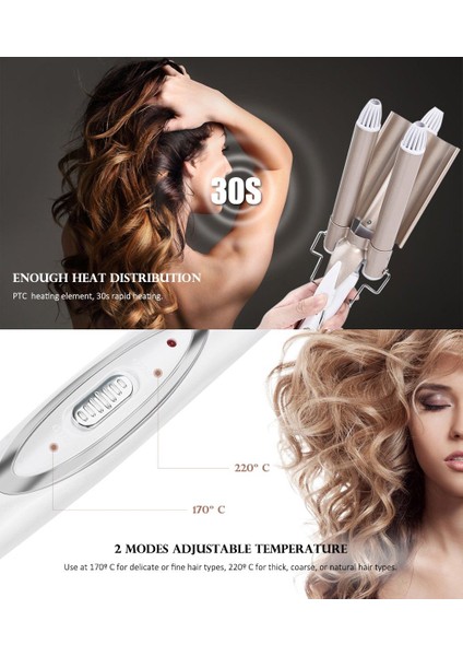 Wag Su Dalgası Saç Maşası 220 Derece 25 mm Kalın Bukle (4172) modelleri