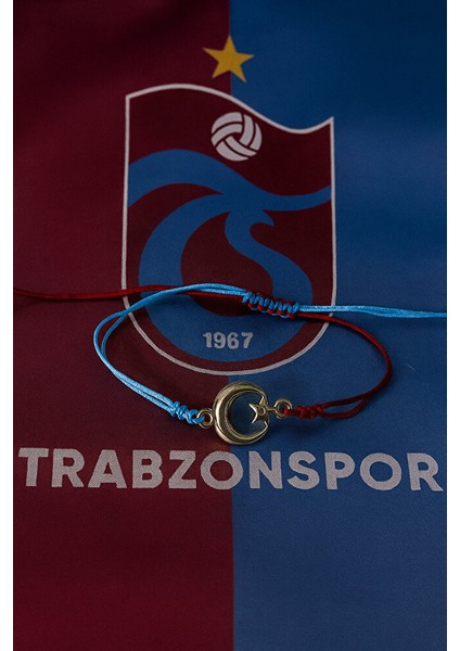 Trabzonspor Ay Yıldız Taraftar Makrome Bileklik El Yapımı – Ayarlanabilir