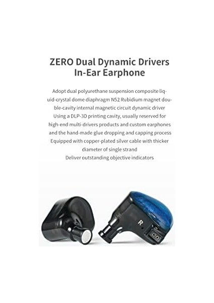 Zero Mavi Dynamic Drivers In-Ear | Sahne, Stüdyo Veya Odyofil Için Çift Sürücülü Kulak Içi/ın-Ear Kablolu Monitör Kulaklık fiyatları