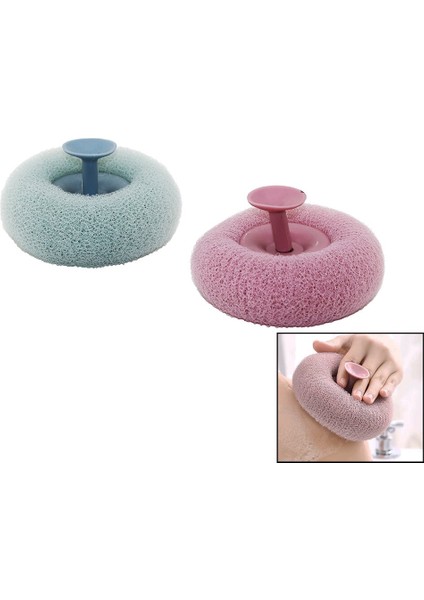 Duş Masaj Süngeri Renkli - Banyo Lifi Masaj Noktaları Göbekli Vantuz Saplı (4172)