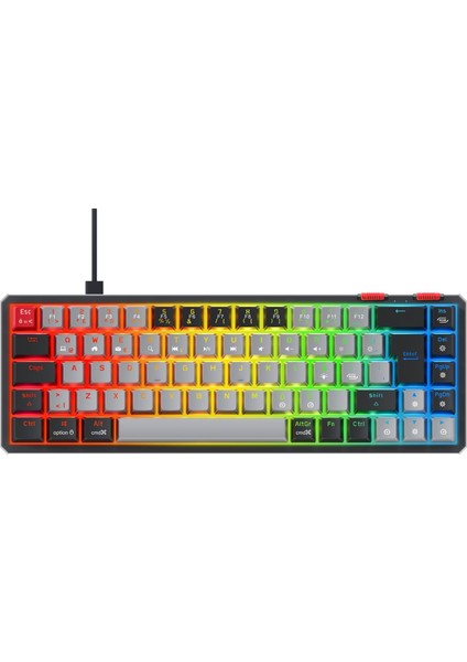 Yoru Mini Type-C Bağlantı Rgb Mekanik Gaming Oyuncu Klavyesi Red Switch Q Tr Hot Swap