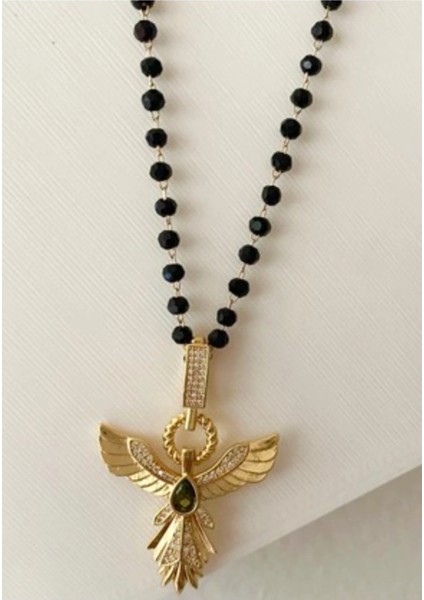 Çağla Kolyesi Vip Seri Anka Kuşu Kırmızı Taşlı Kolye