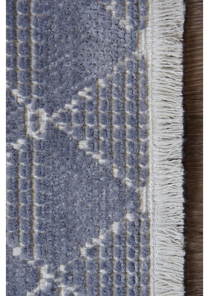 Galvez Modern Mavi Yıkanabilir Polyester,pamuk Makine Halısı modelleri