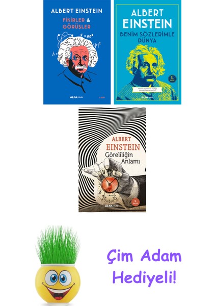Albert Einstein 3 Kitap Seti + Çim Adam Hediye