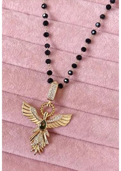 Çağla Kolyesi Vip Seri Anka Kuşu Kırmızı Taşlı Kolye modelleri