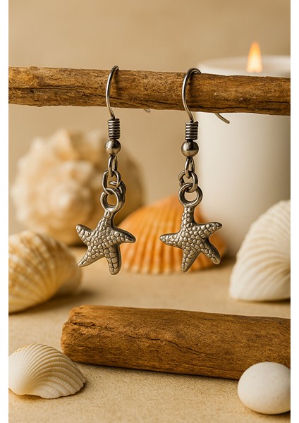 Deniz Yıldızı Detaylı Sallantılı Küpe modelleri