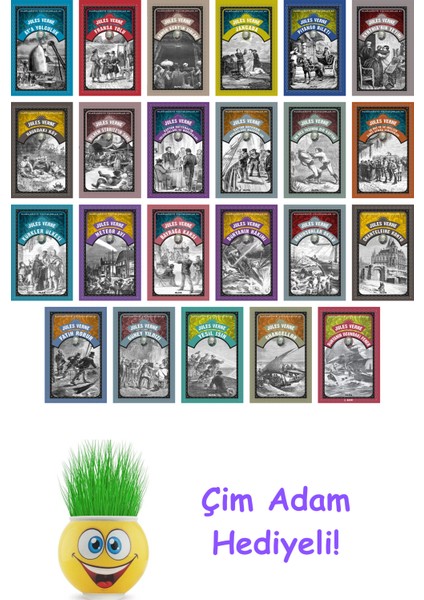 Jules Verne 23 Kitap Seti + Çim Adam Hediye
