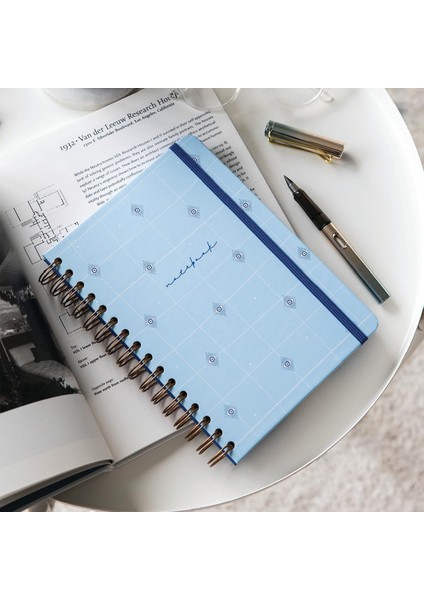 A5 Spiralli Sert Kapak Not Defteri Mavi Nazar