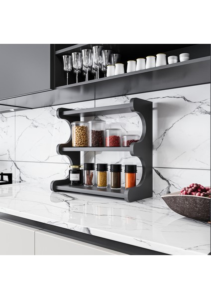 Mutfak Düzenleyici Raf Baharatlık Kahve Köşesi Çalışma Masası Üstü Kitaplık Banyo Tezgah Düzenleyici