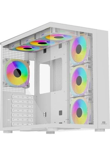 Powerboost PB-SS02W Sea Vıew JBST-PBSS02W USB 3.0 Mesh Beyaz 7X12CM Rgb Fan Gamıng Atx Kasa