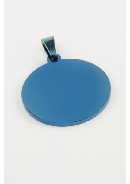 Yuvarlak Isim Yazılabilir Çelik Kolye Ucu 2,5 cm