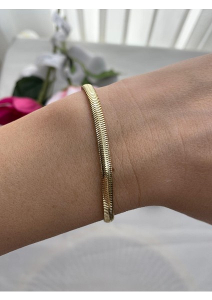 Çelik Italyan Ezme Altın Renk Bileklik indirimleri