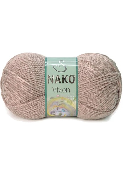 1 Adet Vizon Premium Akrilik El Örgü Ipi Yünü Renk NO:257 Sütlü Kahve