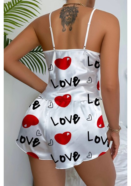Love Desenli Saten Şortlu Gecelik fırsatları