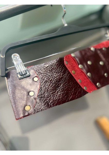 Scarlet Deri Kemer | El Yapımı Kırmızı Bohem Tasarım