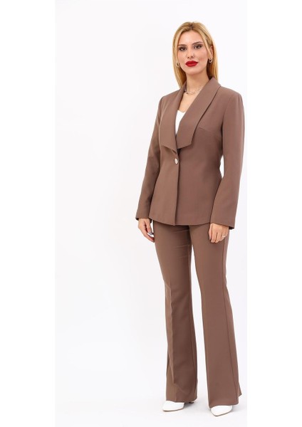 Amerikan Yaka Klasik Ceket & Ispanyol Paça Pantolon-Kahve indirimleri