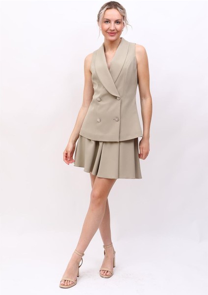 Abiye Yelek & Kısa Kloş Etek Takım-Bambu fırsatları