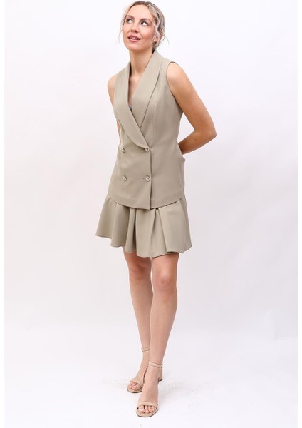 Abiye Yelek & Kısa Kloş Etek Takım-Bambu indirimleri