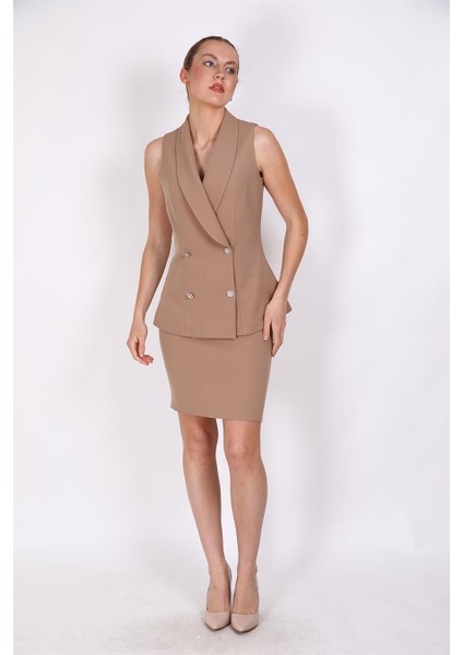 Abiye Yelek & Kısa Klem Etek Takım-Taş modelleri