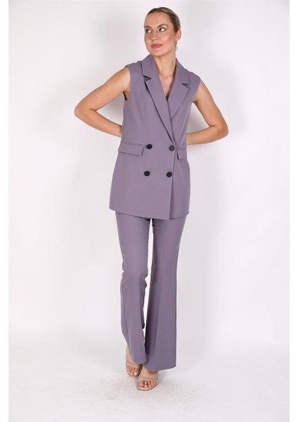 Blazer Yelek & Ispanyol Paça Pantolon-Antrasit fırsatları