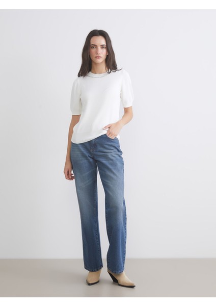 Yeni Sezon Bisiklet Yaka Taşlı Kadın Triko Kazak fiyatları