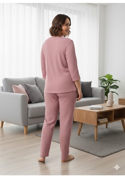 Kadın Pembe Pumpkin Pijama Takımı modelleri