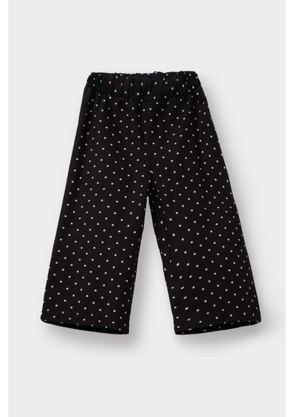 Kız Bebek Wide Leg Puantiyeli Düz Paça Poplin Pantolon G3655A525AU