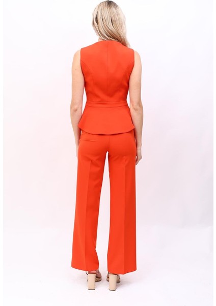 Aller Yelek & Bol Paça Pantolon Takım-Turuncu indirimleri