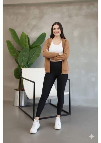Kadın Genç Unisex Cepli Kapüşonlu Fermuarlı Sweatshirt Hırka fırsatları