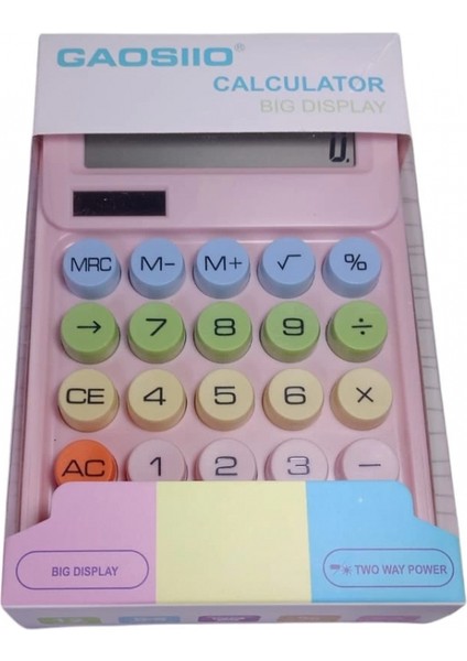 Gaosııo Pembe 12 Hane Renkli Yuvarlak Tuş Takımı Hesap Makinesi fiyatları