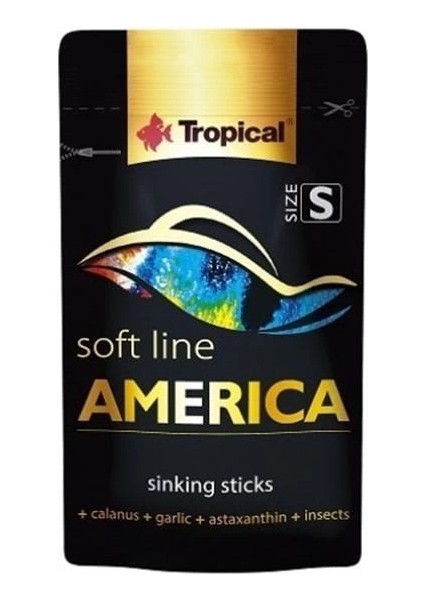Tropical Softline America Kuzey ve Güney Amerika Balıkları Için Yumuşak Taneli Balık Yemi Small 10 gr