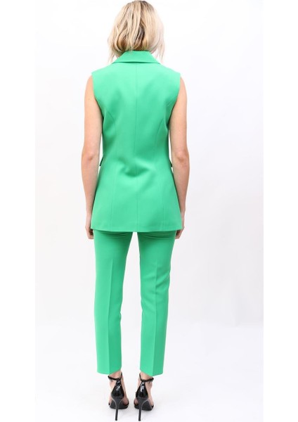 Midi Boy Klasik Yelek & Boru Paça Pantolon-Yeşil modelleri