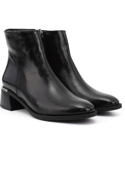 Kadın Siyah Fermuarlı Kalın Topuklu Bot fiyatları