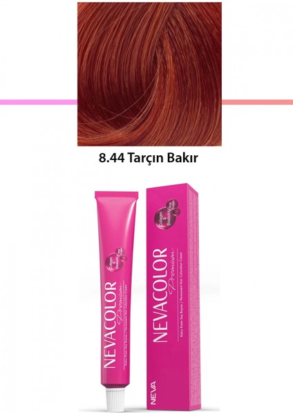 Premium 8.44 Tarçın Bakır - Kalıcı Krem Saç Boyası 50 G Tüp