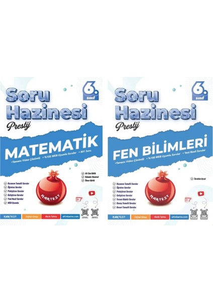 Nartest 6.sınıf Prestij Matematik ve Fen Bilimleri Soru Hazinesi
