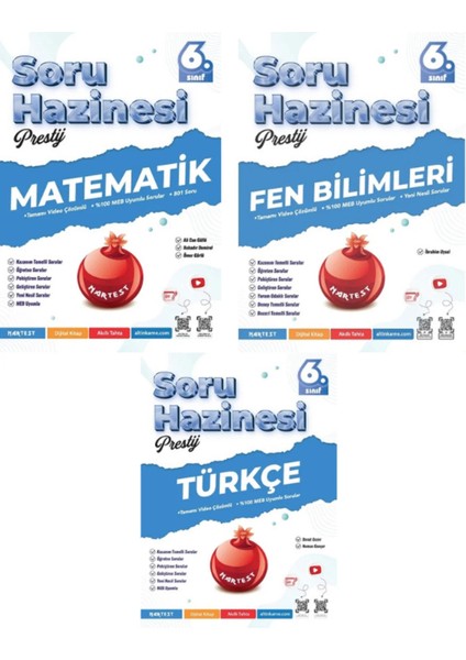 Nartest 6.sınıf Prestij Matematik, Fen Bilimleri, Türkçe Lgs Soru Hazinesi