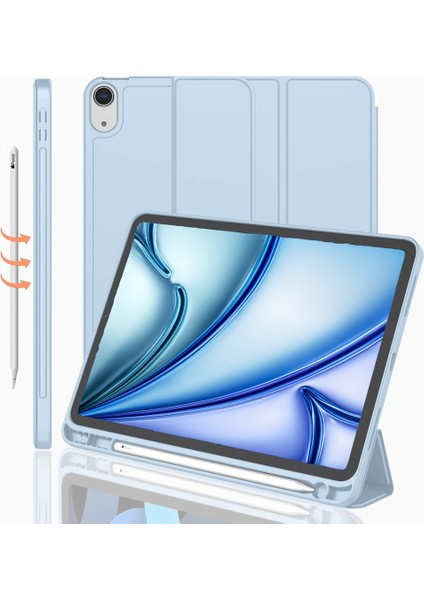 Apple iPad Air 4. Nesil 10.9 (2020) Kılıf Ekran Koruyucu ve Stylus Kalemli 3'ü 1 Arada Full Gear Set A2316 A2324 A2325 A2072