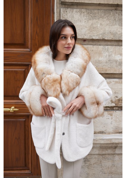 Furora Hakiki Kürk Kaban Beyaz fiyatları