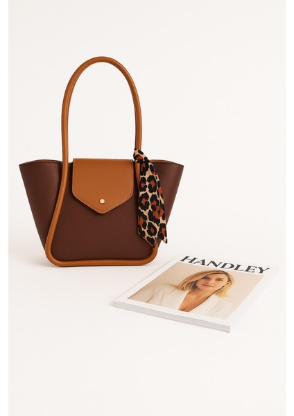 Lüks Fular Detaylı Büyük Kapasiteli Omuz Çantası