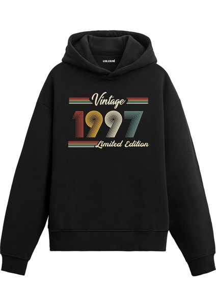 Vintage Hoodie 1997 Doğum Tarihi Baskılı Doğum Günü Hediyesi Kapşonlu Unisex Hoodie
