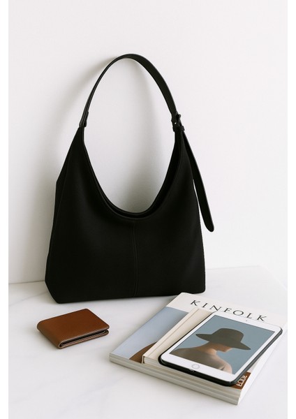 Lüks Süet Dokulu Geniş Omuz Çantası modelleri