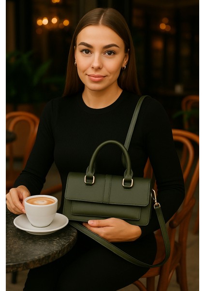 Kadın Şık Tasarım Omuz ve El Çantası – Çok Bölmeli Ayarlanabilir Askılı