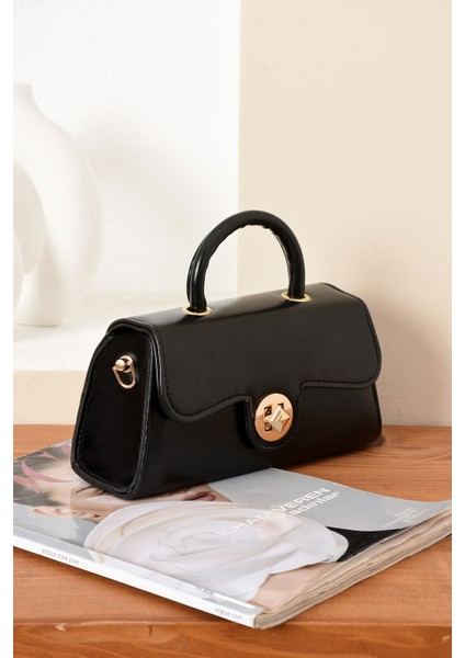 Lüks Mini Özel Tasarım Kilit Detaylı Çapraz Askılı Omuz Çantası fırsatları