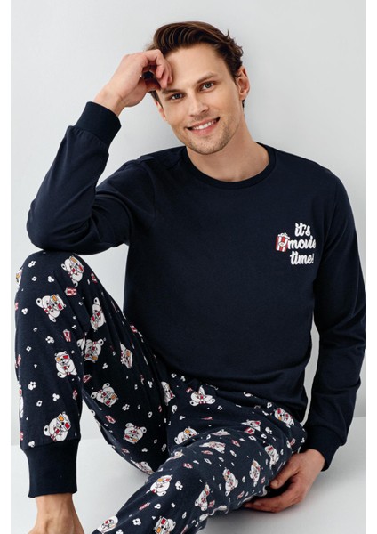 Roly Poly Erkek Aile It's Movie Time %100 Pamuk Uzun Kollu Pijama Takım fırsatları