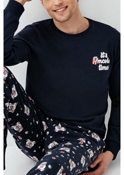 Roly Poly Erkek Aile It's Movie Time %100 Pamuk Uzun Kollu Pijama Takım indirimleri