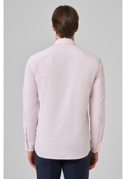 Erkek Pembe Slim Fit Sert Yaka Gömlek fırsatları