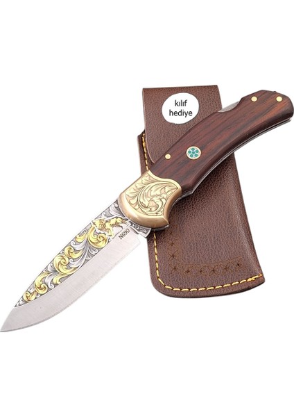 Sanat Eseri Gibi Çakı Altın Işlemeli ve Gravürlü Tasarım