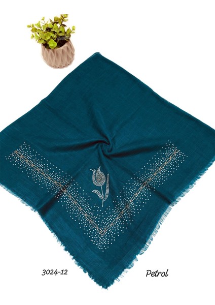 3024 Taşlı Flamlı Eşarp