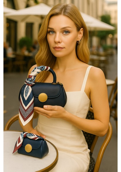 Kadın Şal Detaylı Mini Omuz ve El Çantası